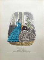 Franse modeprenten lithografie La Mode Illustrée, Ophalen of Verzenden, Voor 1940, Gebruikt, Prent