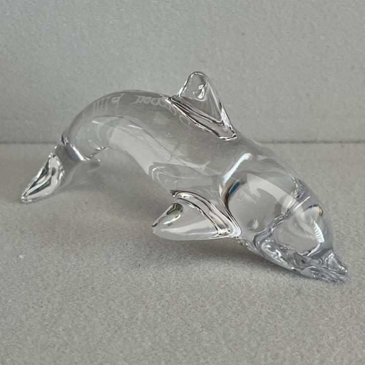 Kristallen dolfijn – helder glas – elegant decoratief beeld, Verzamelen, Beelden en Beeldjes, Zo goed als nieuw, Dier, Ophalen of Verzenden