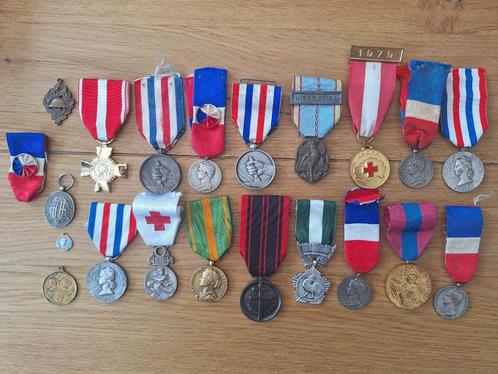 Lot van 20 Franse Medailles, Onderscheidingen, Postzegels en Munten, Penningen en Medailles, Overige materialen, Buitenland, Ophalen of Verzenden