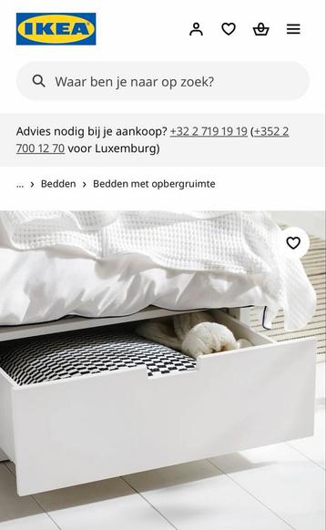IKEA Tweepersoonsbed - Zwart - met opberglades - afbeelding 3