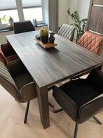 Eetkamertafel gegrijsd eiken 160x90 cm, Huis en Inrichting, Tafels | Eettafels, Ophalen, Gebruikt, Eikenhout, 50 tot 100 cm