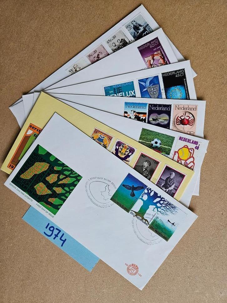 FDC JAAR 1974 - BIJNA COMPLEET - 7 EERSTE DAG ENVELOPPEN, Postzegels en Munten, Postzegels | Eerstedagenveloppen, Onbeschreven