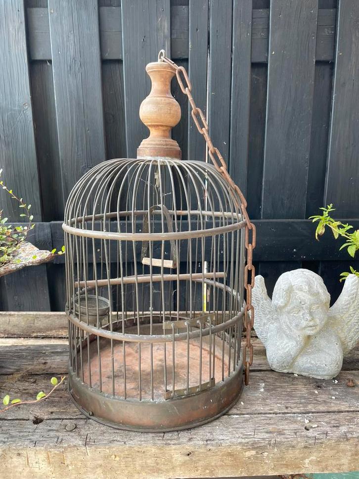 Koperen vogelkooi, Antiek en Kunst, Curiosa en Brocante, Ophalen