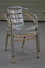 3 aluminium terrasstoelen tuinstoelen stapelbaar €99.-, Ophalen, Zo goed als nieuw