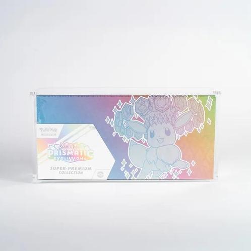 Prismatic Evolutions Super Premium Collection Acrylic Case, Hobby en Vrije tijd, Verzamelkaartspellen | Pokémon, Zo goed als nieuw