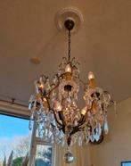 Antieke bronzen france kristallen kroonluchter met 9 lampen, Huis en Inrichting, Lampen | Kroonluchters, Ophalen of Verzenden