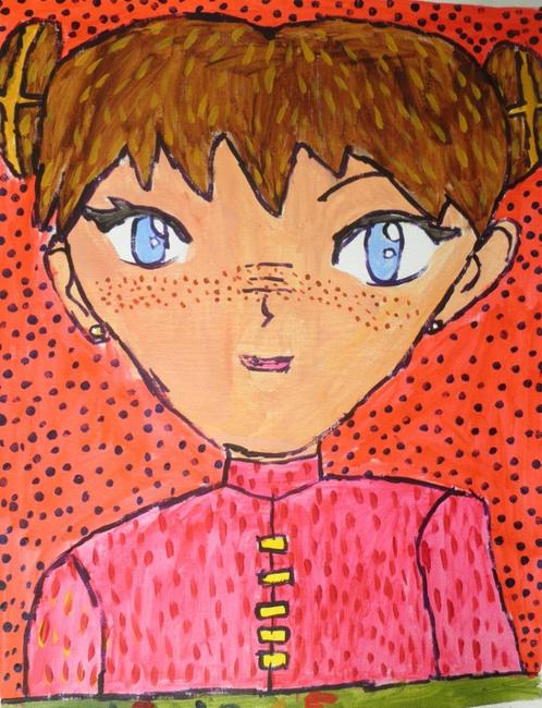 schilderij SCHOOLMEISJE 15, Antiek en Kunst, Kunst | Schilderijen | Modern, Ophalen of Verzenden