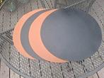 Placemat rond 4 stuks zwart en cognac in 1, Ophalen of Verzenden, Gebruikt, Zwart, Placemat