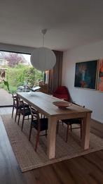 Grote eiken tafel 240 x 100 cm onbehandeld nieuw, Ophalen, Gebruikt, Eikenhout, 200 cm of meer