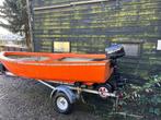 Gekeurde reddingsloep met 4 pk mercury motor en trailer , Watersport en Boten, Sloepen, Ophalen, Gebruikt, Tot 10 pk, Diesel