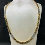 Prachtige 14 kt gouden massieve platte koningsketting 70 cm, Ophalen of Verzenden, Nieuw, Goud