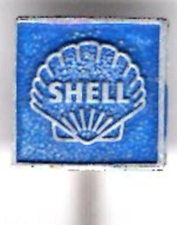 SHELL blauw op zilverkleurig brandstof speldje ( M_169 ) beschikbaar voor biedingen