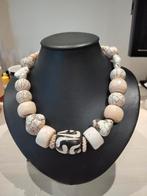 Art deco ketting Tibetaans Dzi grote kralen koraal turquoise, Sieraden, Tassen en Uiterlijk, Antieke sieraden, Verzenden, Overige materialen