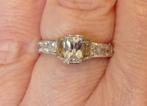 Massief witgouden ring - verlovingsring - trouwring, Verzenden, Wit, Zo goed als nieuw, 17 tot 18