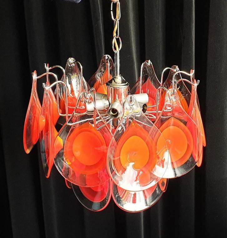 Vistosi Murano Italië 18arms hanglamp kroonluchter Space Age, Huis en Inrichting, Lampen | Hanglampen, Gebruikt, 50 tot 75 cm