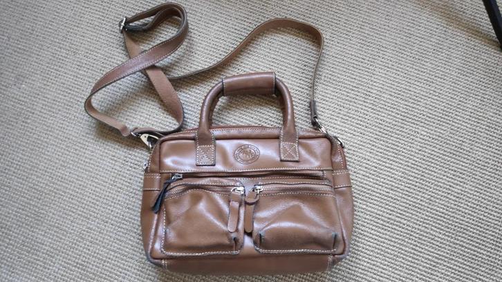 MicMac Cognac leren Westernbag schoudertas A6 (Cowboy bag, Sieraden, Tassen en Uiterlijk, Tassen | Damestassen, Gebruikt, Schoudertasje