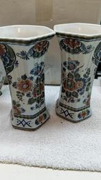 Delfts polychroom vazenset + dekselvaas (4 st.), Ophalen of Verzenden