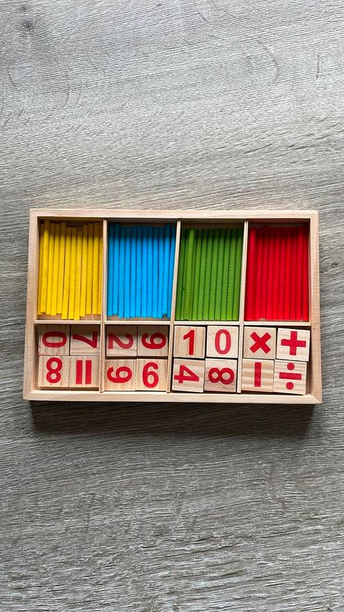 Nieuw pakket met houten rekenstaafjes en cijfers, Kinderen en Baby's, Speelgoed | Houten speelgoed, Zo goed als nieuw, Ophalen of Verzenden