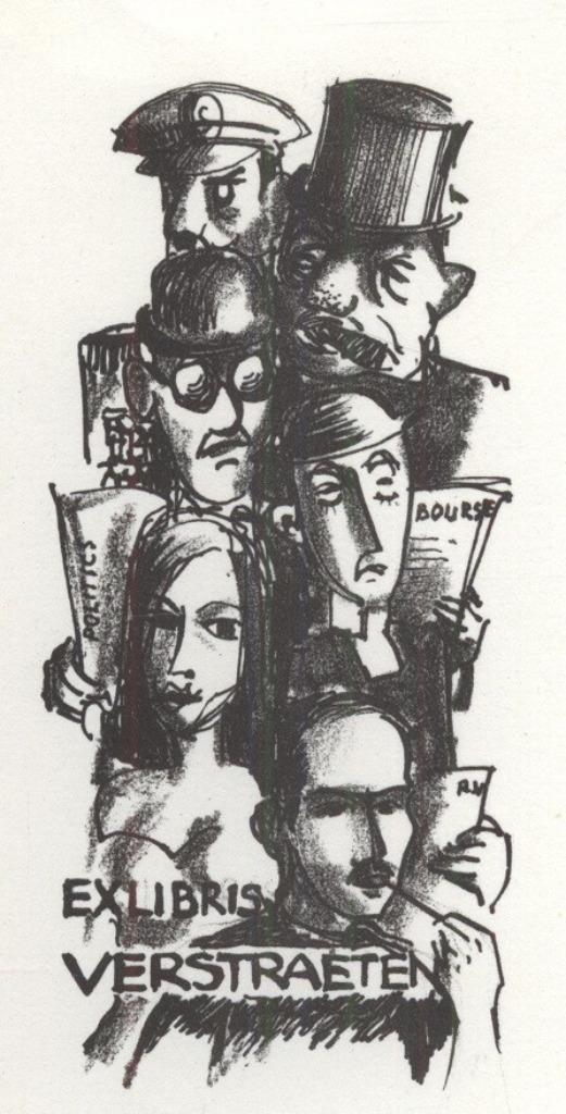 1076 Ex Libris België : Raymond Verstraeten, z.j., Antiek en Kunst, Kunst | Etsen en Gravures, Verzenden