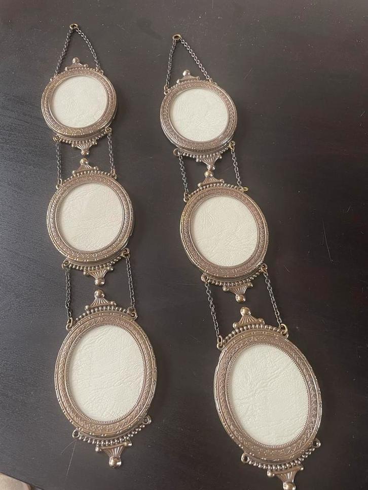 Vintage Decoratieve Fotolijsten - Set van 2, Huis en Inrichting, Woonaccessoires | Lijsten, Gebruikt, Minder dan 50 cm, Metaal of Aluminium