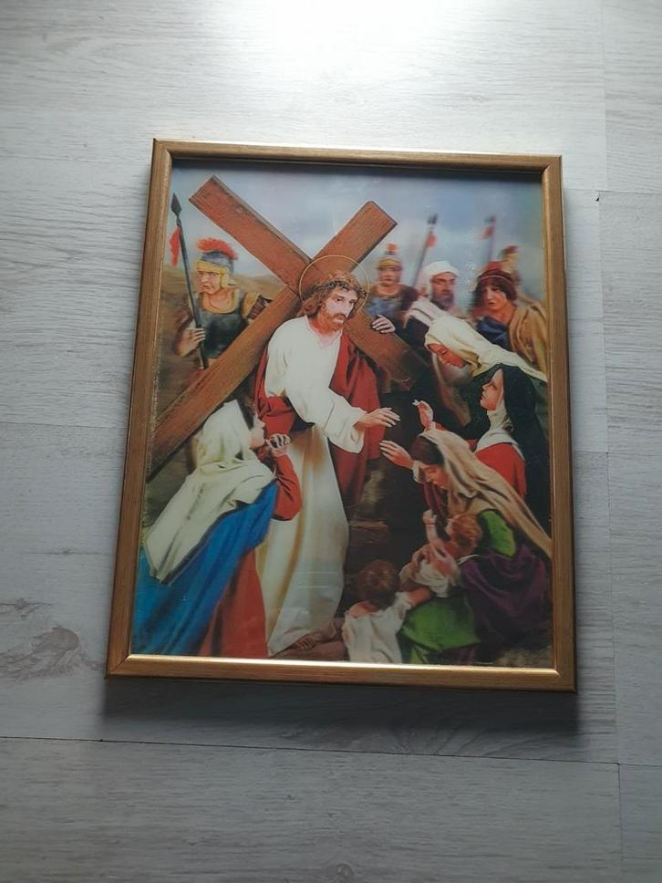 3D Hologram Jezus die het kruis draagt op weg naar Golgoth, Verzamelen, Religie, Nieuw, Overige typen, Ophalen of Verzenden