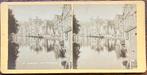Stereofoto PIJPENMARKT NZ VOORBURGWAL Amsterdam 1880-1890, Gebruikt, Verzenden, Foto, Gebouw