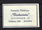 2704 Doorn pension theetuin RODESTEIN, Ophalen of Verzenden, Nederland