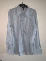 H&m bib 50 blouse overhemd blauw wit grote maten, Nieuw, Blauw, Blouse of Tuniek, Verzenden