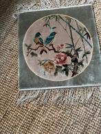 Heel mooie en apart kleedje vloerkleed met fransjes oudje, Huis en Inrichting, Minder dan 50 cm, Overige kleuren, Retro vitrage