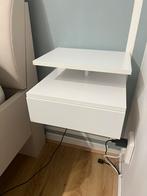 2 Witte Nachtkastjes met Lade 22.5x32x35 cm, Ophalen, Gebruikt, Met lade(s), 25 tot 50 cm