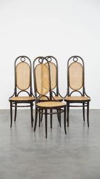 4 x Hoge vintage bentwood “Long John” Thonet design stoel, Huis en Inrichting, Stoelen, Ophalen, Riet of Rotan, Gebruikt, Bruin