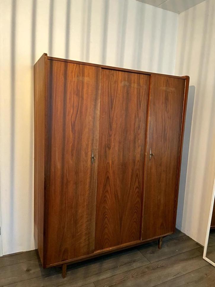 Vintage kledingkast met spiegel, Huis en Inrichting, Kasten | Kledingkasten, Gebruikt, 150 tot 200 cm, 100 tot 150 cm, 50 tot 75 cm