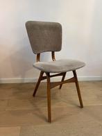 Vintage stoel groen-beige suede, Huis en Inrichting, Stoelen, Gebruikt, Ophalen of Verzenden, Retro, Hout