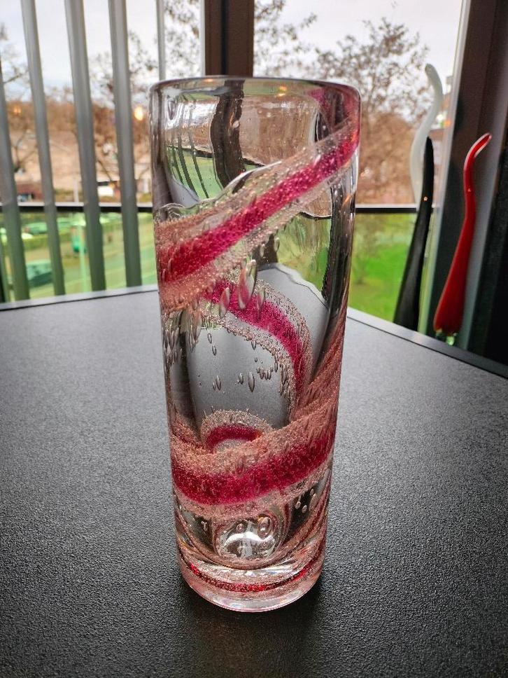 Vaas Heinrich Löffelhardt Paars/Lila Theresienthal Kristal, Antiek en Kunst, Antiek | Glas en Kristal, Ophalen of Verzenden