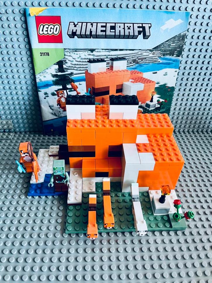 LEGO Minecraft 21178 The Fox Lodge, Kinderen en Baby's, Speelgoed | Duplo en Lego, Gebruikt, Lego, Complete set, Ophalen of Verzenden