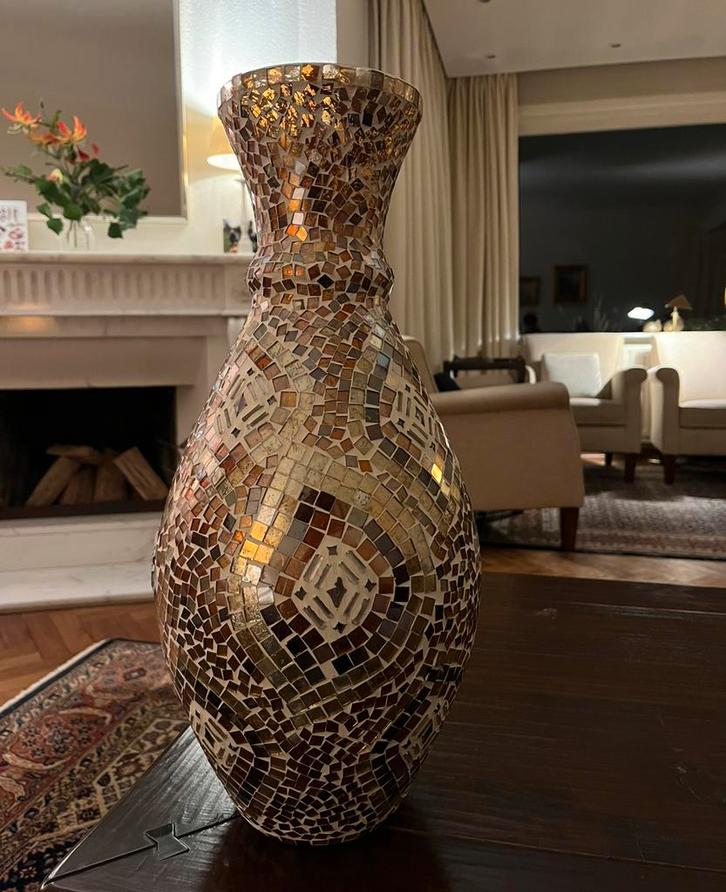 Mozaiek vaas oosters, Huis en Inrichting, Woonaccessoires | Vazen, Nieuw, Overige kleuren, 50 tot 75 cm, Glas, Ophalen