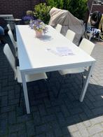 Tafel met 6 stoelen, Huis en Inrichting, Tafels | Eettafels, Ophalen, 200 cm of meer, 50 tot 100 cm, Zo goed als nieuw