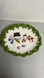 Decorative Schaal met 2 sneewpoppen er op, Huis en Inrichting, Ophalen of Verzenden, Rond, Glas