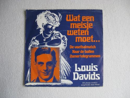Louis Davids - Wat een meisje weten moet... (aangeb. Persil), Cd's en Dvd's, Vinyl | Nederlandstalig, Gebruikt, Levenslied of Smartlap
