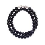 Halsketting Onyx zwart  Kralen 8 mm  925 sterling zilver, Ophalen of Verzenden