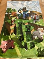 Minecraft dekbedovertrek + kussensloop 1 persoons, Huis en Inrichting, Gebruikt, Eenpersoons, Wit, Dekbedovertrek