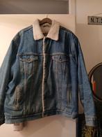 Winter jas spijker jack gevoerd vintage levis xl retro, Blauw, Maat 56/58 (XL), Ophalen of Verzenden, Gedragen