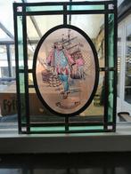 Glas in lood raam met havenmeester afbeelding, Ophalen of Verzenden