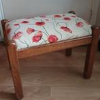 Voetenbank eiken gobelin klaproos, Ophalen, Minder dan 50 cm, Gebruikt, Minder dan 50 cm