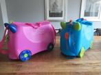 2x mooie Koffer Trunki Ride on kinderkoffer blauw en roze, Wieltjes, Hard kunststof, Minder dan 50 cm, Ophalen of Verzenden