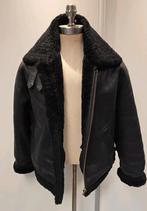 Zwarte heren lammy coat pilotenjas - maat L, Maat 52/54 (L), Oakwood, Zwart, Ophalen of Verzenden