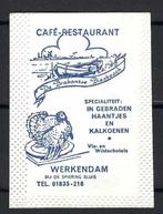 W162 Werkendam cafe rest DE BRABANTSE BIESBOSCH, Verzamelen, Suikerzakjes, Nederland, Ophalen of Verzenden