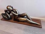 Art Deco schouwstuk vrouw met zwaan, Antiek en Kunst, Ophalen