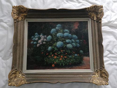 Antiek schilderij op paneel - Boeket Hortensia’s, Antiek en Kunst, Kunst | Schilderijen | Klassiek, Ophalen