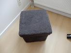 Senza poef met opbergruimte (teddystof, antraciet, vierkant), Ophalen, Minder dan 50 cm, Gebruikt, Vierkant